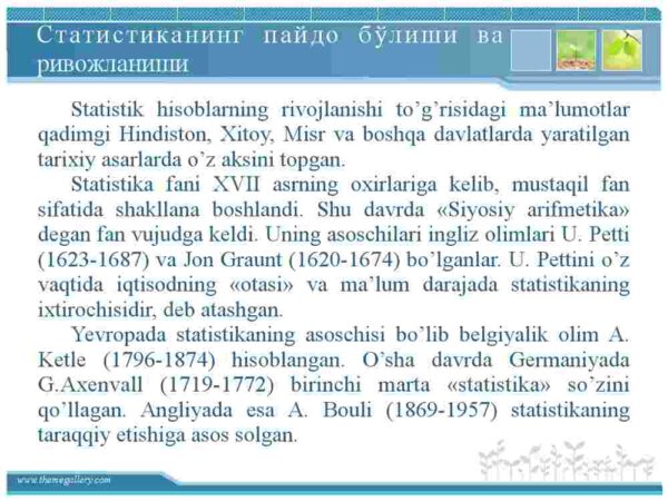 Statistika fanining predmeti va uslubi - Image 4