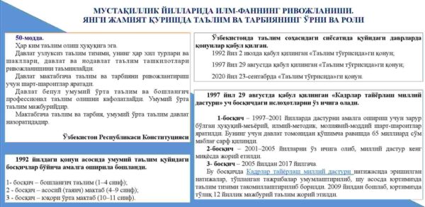 O'zbekiston Respublikasida ta'lim sohasida amalga oshirilgan islohotlar - Image 3