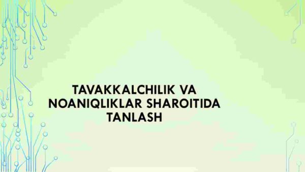 Tavakkalchilik va noaniqliklar sharoitida tanlash