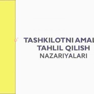 Tashkilotni amaliy tahlil qilish nazariyalari
