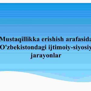 Mustaqillikka erishish arafasida O'zbekistondagi ijtimoiy-siyosiy jarayonlar