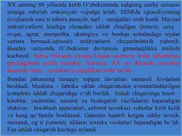 Mustaqillikka erishish arafasida O'zbekistondagi ijtimoiy-siyosiy jarayonlar - Image 3