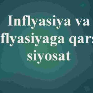 Inflyasiya va inflyasiyaga qarshi siyosat