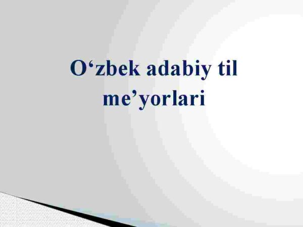 O'zbek adabiy til me'yorlari