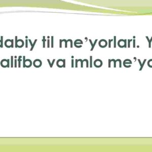 Adabiy til me'yorlari. Yangi alifbo va imlo me'yorilari