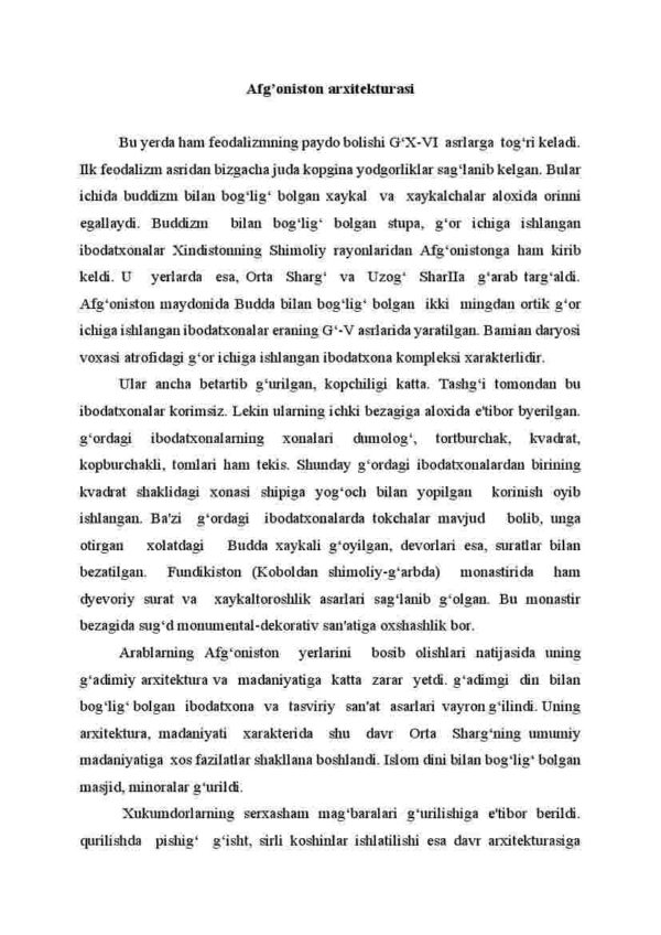 Afg'oniston arxitekturasi