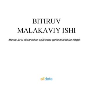 Ko'zi ojizlar uchun aqilli hassa qurilmasini ishlab chiqish