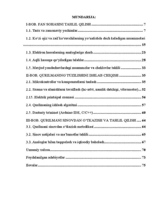 Ko'zi ojizlar uchun aqilli hassa qurilmasini ishlab chiqish - Image 2