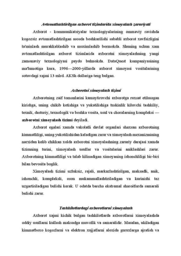 Avtomatlashtirilgan axborot tizimlarida ma'lumotlarga nisbatan xavflar - Image 2