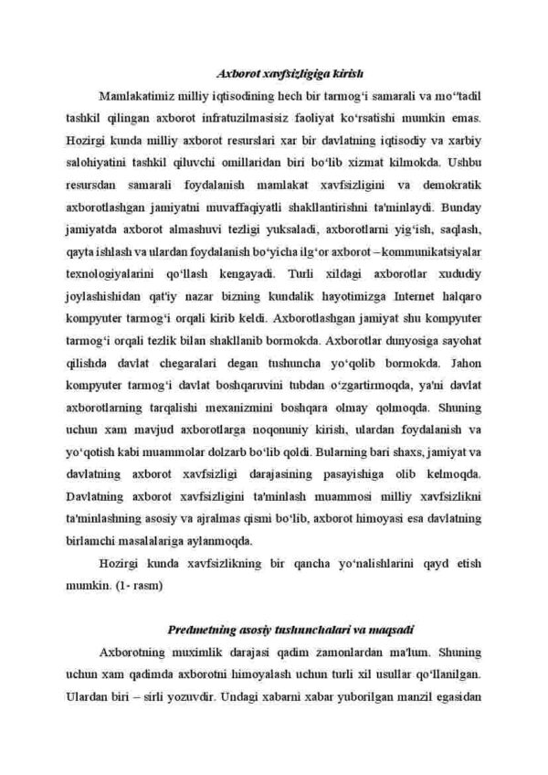 Axborotlarga nisbatan mavjud xavfsizliklarning asosiy tushunchalari va uning tasnifi - Image 2