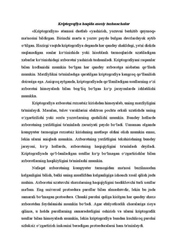 Axborotlarni kriptografik himoyalash usullari - Image 2