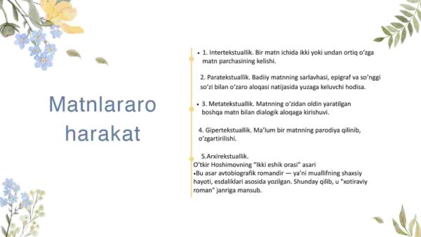 Badiiy matnda intertekustuallik, intermatn, prizident birliklar - Image 4