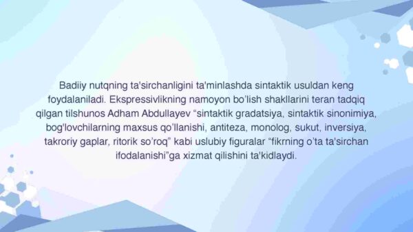 Badiiy matnning sintaktik xususiyatlari - Image 2