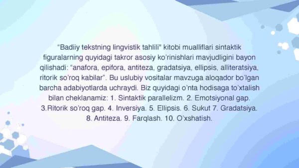 Badiiy matnning sintaktik xususiyatlari - Image 3