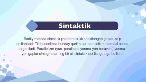 Badiiy matnning sintaktik xususiyatlari - Image 4