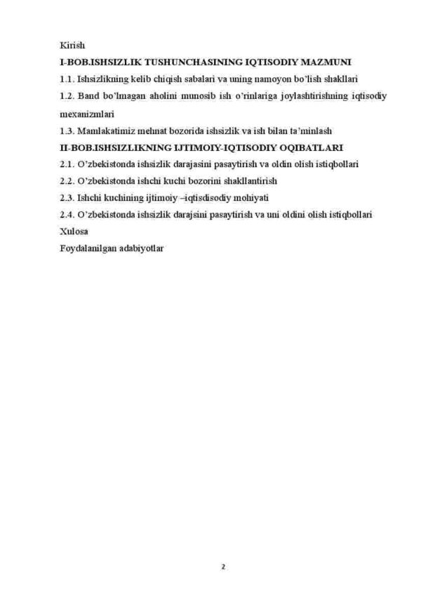 Bandlik va ishsizlik, ularning darajalari va turlari - Image 2