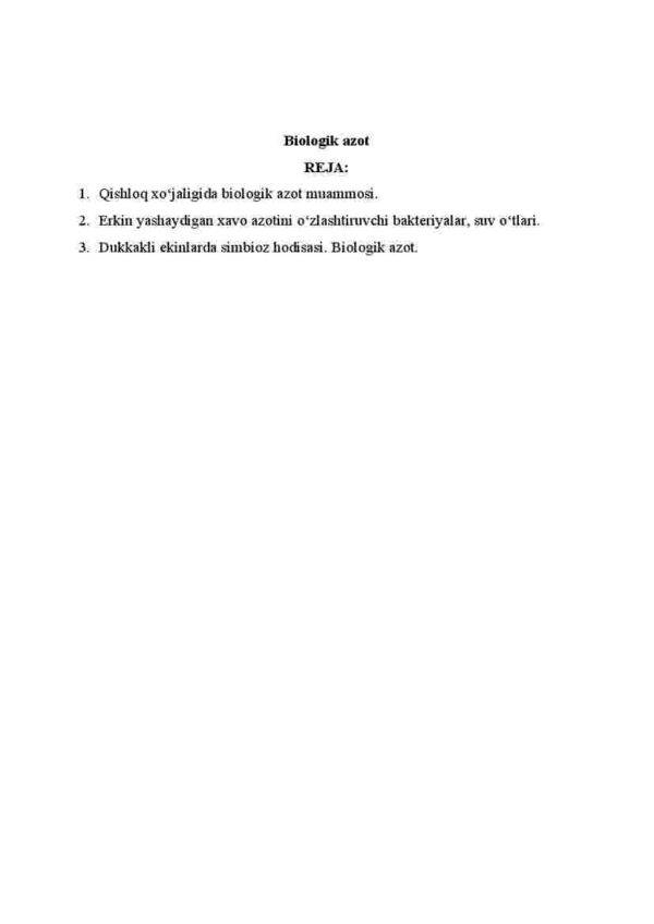 Biologik azot
