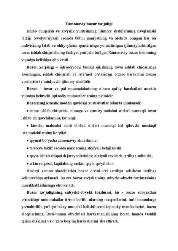 Bozor tushunchasi va bozorning vazifalari - Image 2