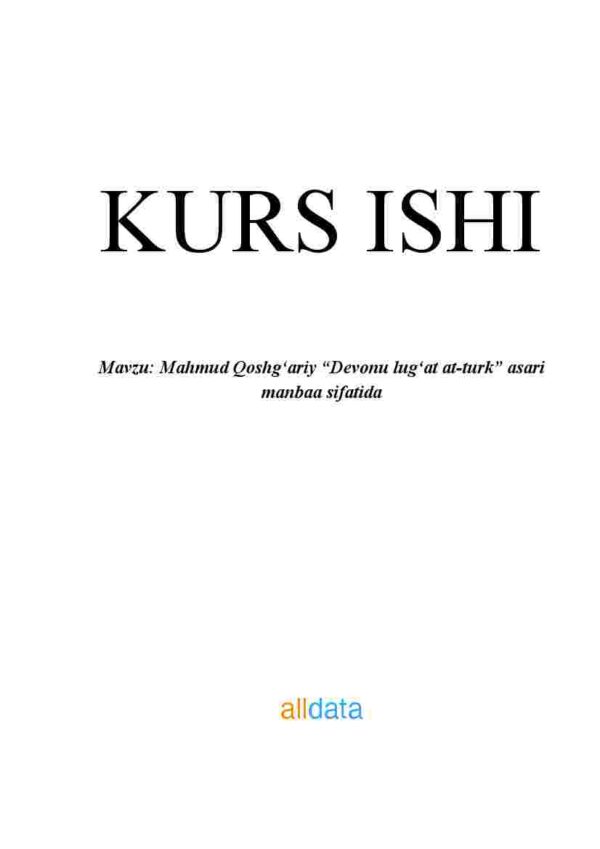Mahmud Qoshg'ariy "Devonu lug'at at-turk" asari manbaa sifatida
