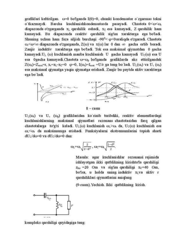 Elektr zanjirlarida rezonans. Kuchlanish rezonansi - Image 4