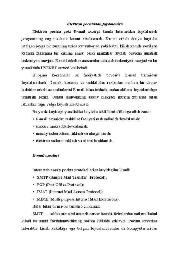 Elektron pochtada axborotlarga nisbatan mavjud xavf-xatarlar va ulardan ximoyalanish asoslari - Image 2