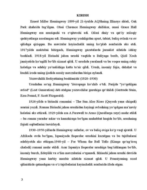 Ernest Heminguey "Chol va Dengiz" asarida insonning irodasi va yolg'izlikdagi ichki kechinmalari haqida - Image 3