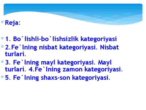 Fe'l. Fe'lning grammatik kategoriyalari - Image 2