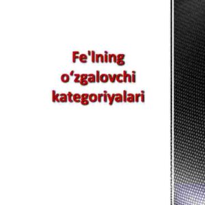 Fe'lning o'zgalovchi kategoriyalari
