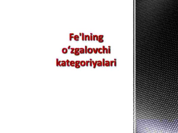 Fe'lning o'zgalovchi kategoriyalari