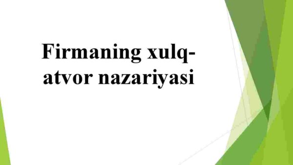 Firmaning xulq-atvor nazariyasi