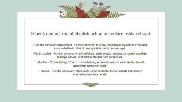 O'zbek shevalarining fonetik qonunlari - Image 3
