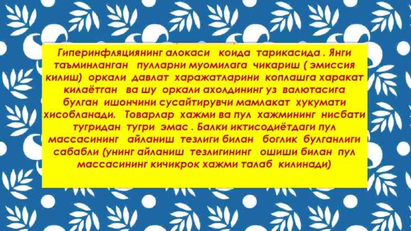 Giperinflyatsiyani oldini olish bo'yicha barqarorlashgan siyosati - Image 3