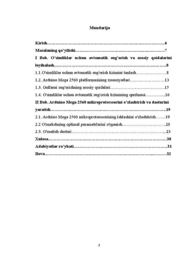 Gullarni avtomatik sug'orishni avtomatlashtirish dasturi va loyihasini ishlab chiqish - Image 2