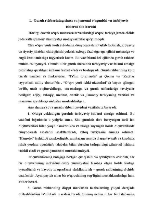 Guruh rahbari faoliyatini tashkil etish va boarqarish - Image 2