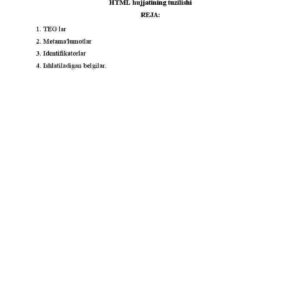 HTML hujjatining tuzilishi