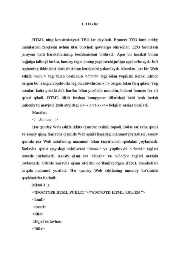 HTML hujjatining tuzilishi - Image 2