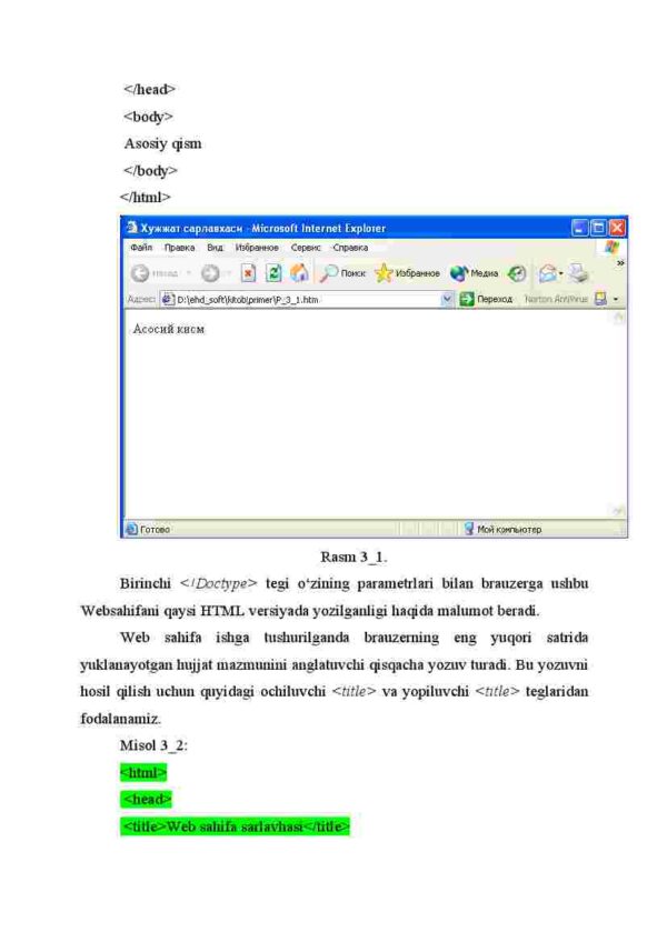 HTML hujjatining tuzilishi - Image 3