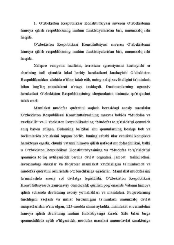 O'zbekiston Respublikasi qonunlarida harbiy qurilish masalalari - Image 2
