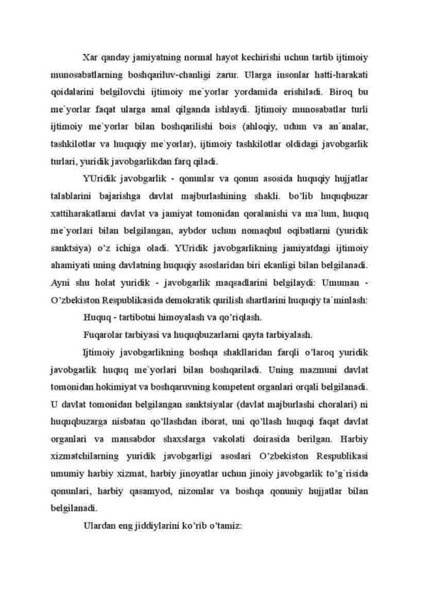 Harbiy xizmatchilar va harbiy o'quv yiginlarga chaqirilganlarning huquqiy javobgarligi - Image 2