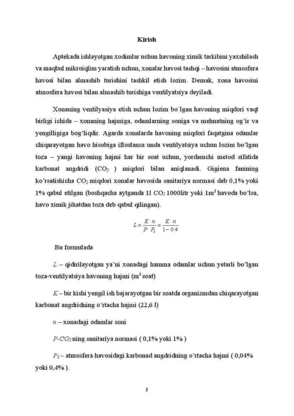 Havo almashinuvi – ventilyatsiya unga qo’yiladigan gigiyenik talablar va gigienik baholash usullari - Image 2