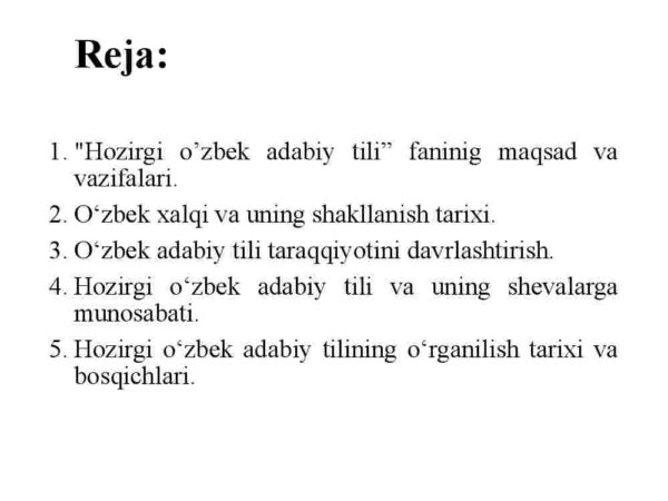 "Hozirgi o'zbek adabiy tili" fanining predmeti, mаqsаdi, vаzifаlari - Image 2