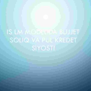 Is lm modelida bujjet soliq va pul kredet siyosati