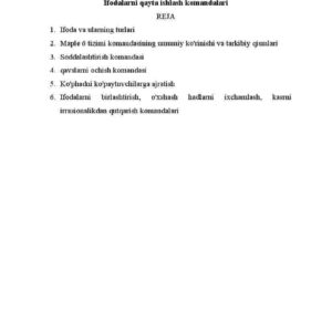 Ifodalarni qayta ishlash komandalari