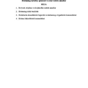 Ifodaning tarkibiy qismlari va ular ustida amallar