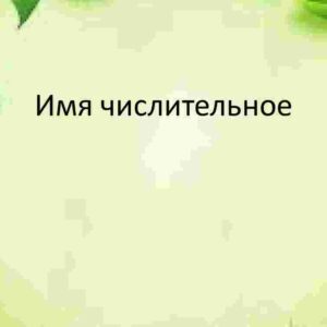 Имя числительное