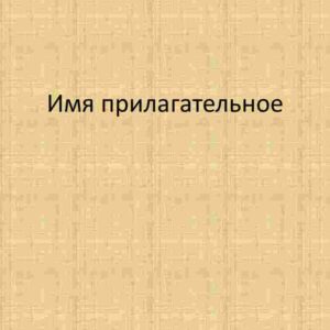 Имя прилагательное