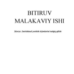 Intelektual yoritish tizimlarini tadqiq qilish