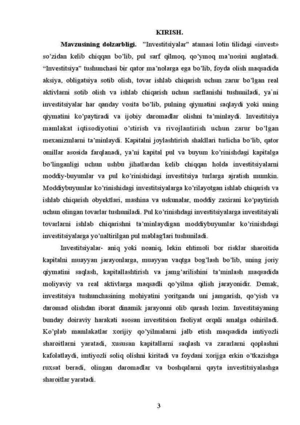 Investistiyalarning iqtisodiy mazmuni, turlari va ularning hajmiga ta’sir etuvchi omillar - Image 3
