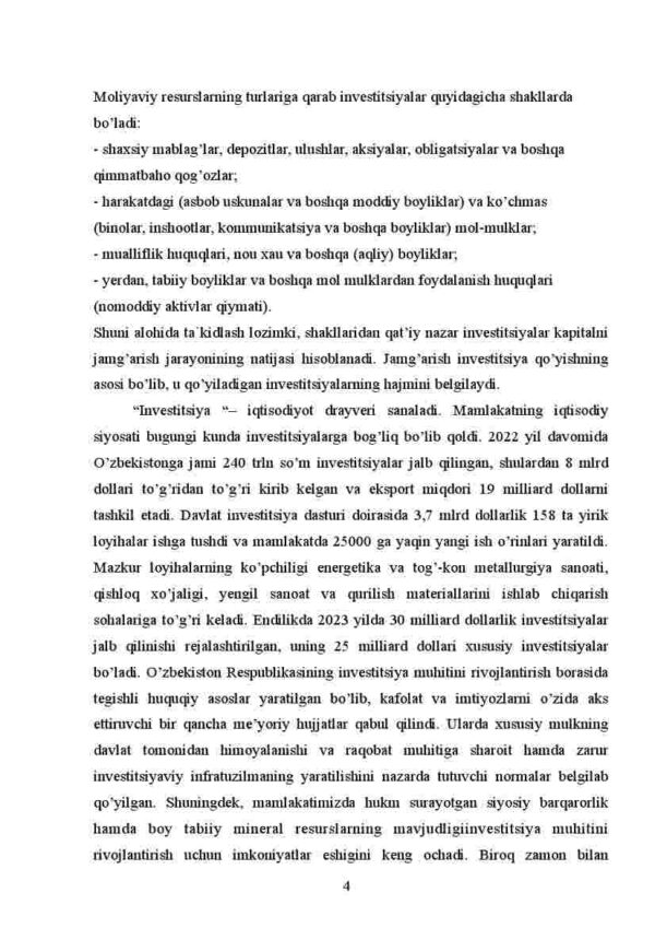 Investistiyalarning iqtisodiy mazmuni, turlari va ularning hajmiga ta’sir etuvchi omillar - Image 4