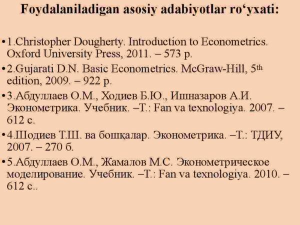 Iqtisodiy ko'rsatkichlarni prognozlashda ekonometrik modellardan foydalanish - Image 3